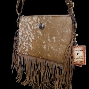 Women's Leather Fringe Crossbody Bag -Tassel Shoulder Bag -Every day leather bag